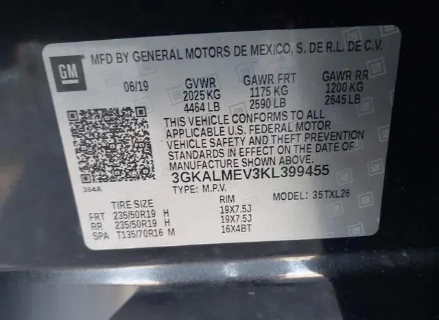 3GKALMEV3KL399455 2019 2019 GMC Terrain- Sle 9