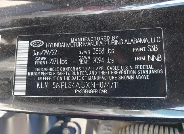 5NPLS4AGXNH074711 2022 2022 Hyundai Elantra- Sel 9