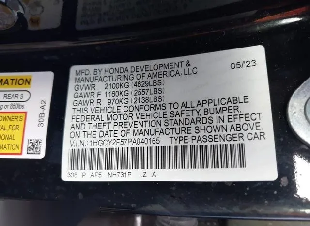 1HGCY2F57PA040165 2023 2023 Honda Accord- Hybrid Sport 9