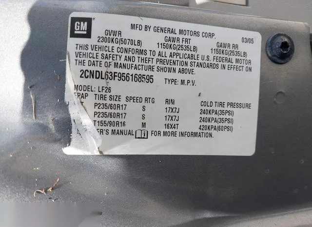 2CNDL63F956168595 2005 2005 Chevrolet Equinox- LT 9