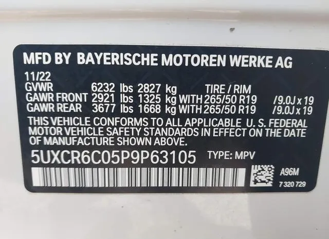 5UXCR6C05P9P63105 2023 2023 BMW X5- Xdrive40I 9