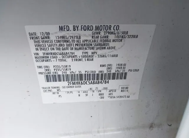 2FMHK6DC5ABA84784 2010 2010 Ford Flex- Limited 9