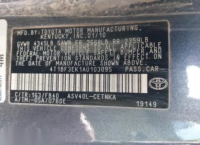 4T1BF3EK1AU103095 2010 2010 Toyota Camry- LE 9