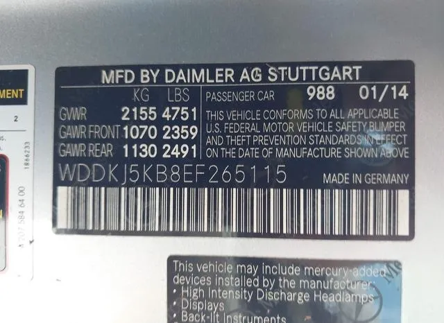 WDDKJ5KB8EF265115 2014 2014 Mercedes-Benz E 350 9