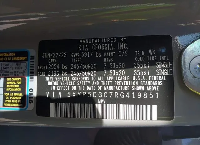 5XYP5DGC7RG419851 2024 2024 KIA Telluride- Sx X-Line 9