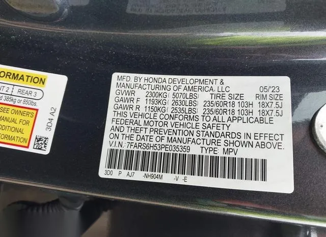 7FARS6H53PE035359 2023 2023 Honda CR-V- Hybrid Sport 9