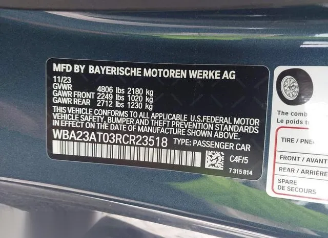 WBA23AT03RCR23518 2024 2024 BMW 4 Series- 430I 9