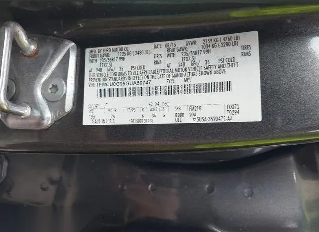 1FMCU0G95GUA60747 2016 2016 Ford Escape- SE 9