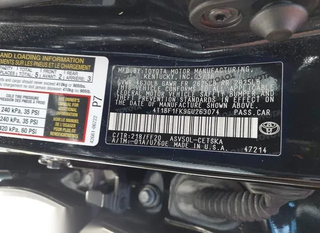 4T1BF1FK9GU263074 2016 2016 Toyota Camry- SE 9