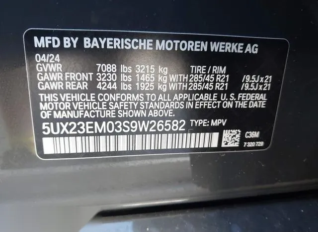 5UX23EM03S9W26582 2025 2025 BMW X7- Xdrive40I 9