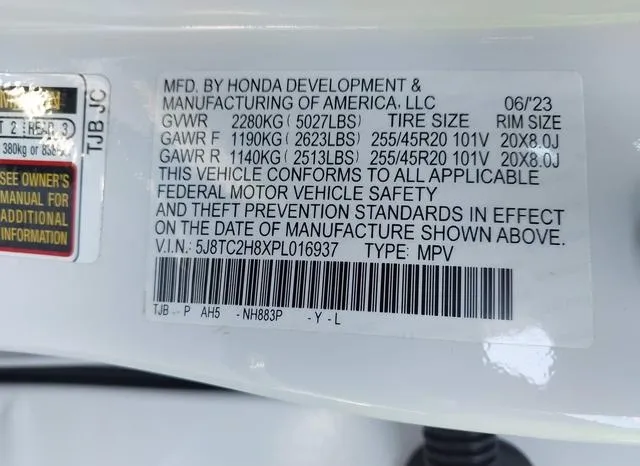 5J8TC2H8XPL016937 2023 2023 Acura RDX- A-Spec Advance Package 9