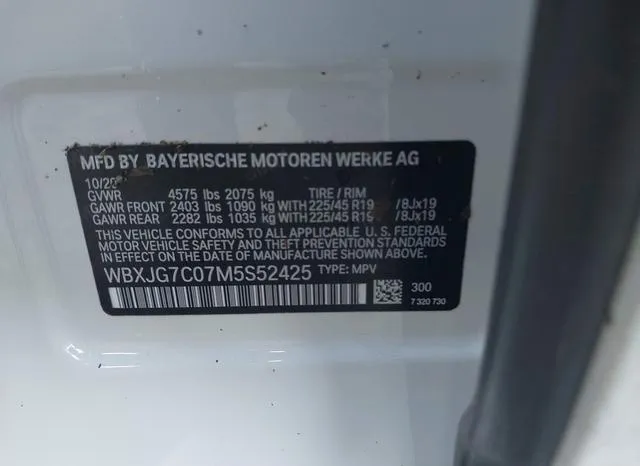 WBXJG7C07M5S52425 2021 2021 BMW X1- Sdrive28I 9