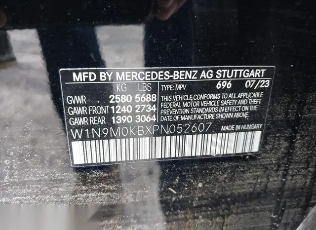 W1N9M0KBXPN052607 2023 2023 Mercedes-Benz Eqb 300 Suv- 4Matic 9