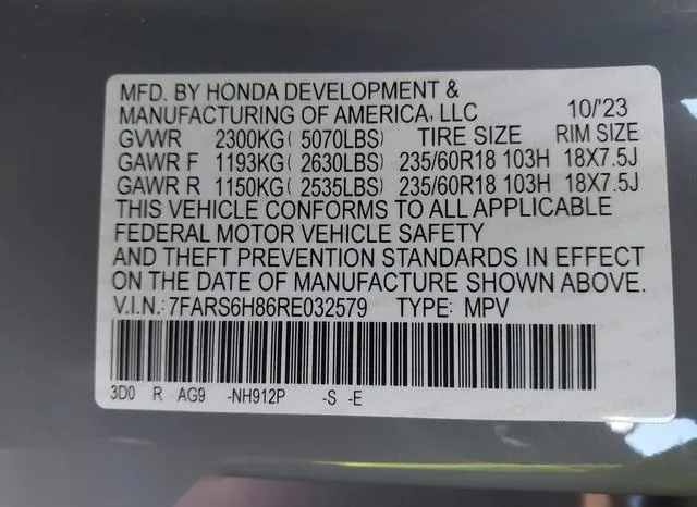 7FARS6H86RE032579 2024 2024 Honda CR-V- Hybrid Sport-L 9