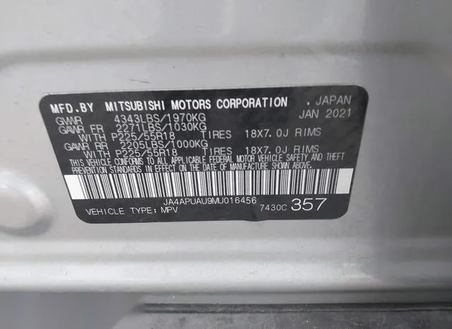 JA4APUAU9MU016456 2021 2021 Mitsubishi Outlander- Sport 2-0 9