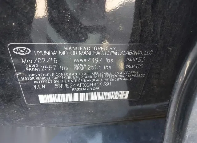 5NPE24AFXGH406391 2016 2016 Hyundai Sonata 9