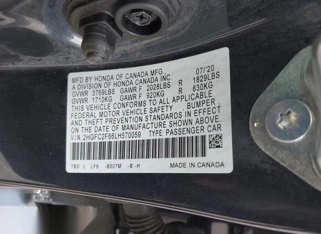 2HGFC2F66LH570059 2020 2020 Honda Civic- LX 9