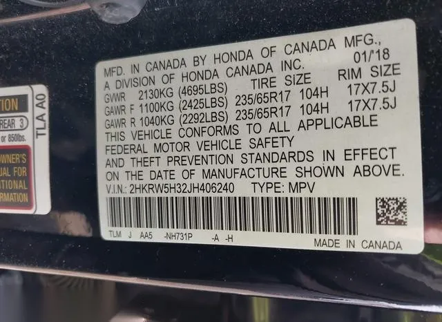 2HKRW5H32JH406240 2018 2018 Honda CR-V- LX 9