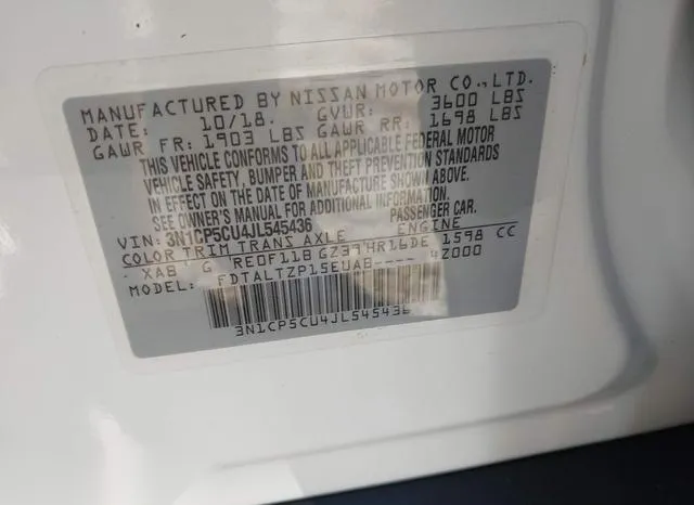 3N1CP5CU4JL545436 2018 2018 Nissan Kicks- SR 9