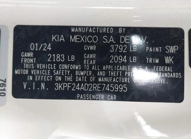 3KPF24AD2RE745995 2024 2024 KIA Forte- Lxs 9