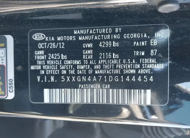 5XXGN4A71DG144454 2013 2013 KIA Optima- EX 9