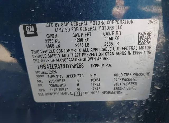 LRBAZLR47ND138263 2022 2022 Buick Envision- Fwd Preferred 9