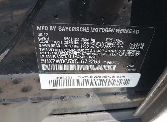 5UXZW0C5XCL673263 2012 2012 BMW X5- Xdrive35D 9