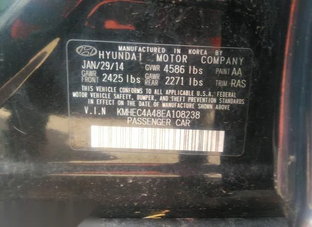 KMHEC4A48EA108238 2014 2014 Hyundai Sonata- Hybrid Limited 9