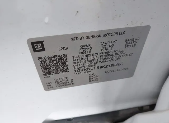 1GKKNULS9KZ188406 2019 2019 GMC Acadia- Slt-1 9