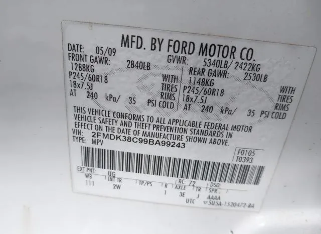 2FMDK38C99BA99243 2009 2009 Ford Edge- Sel 9