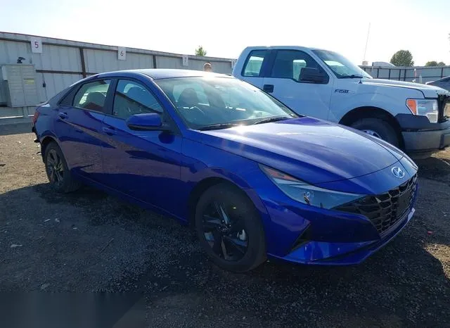 KMHLM4AJ7PU087104 2023 2023 Hyundai Elantra- Hybrid Blue 1