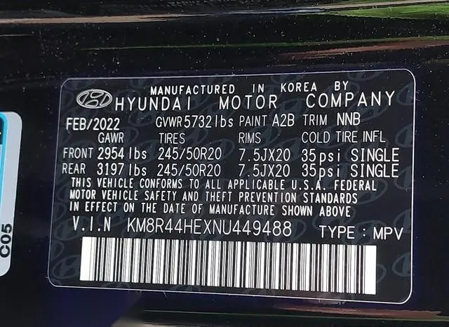 KM8R44HEXNU449488 2022 2022 Hyundai Palisade- Sel 9