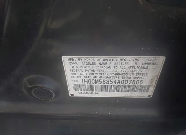 1HGCM56854A007605 2004 2004 Honda Accord- 2-4 EX 9