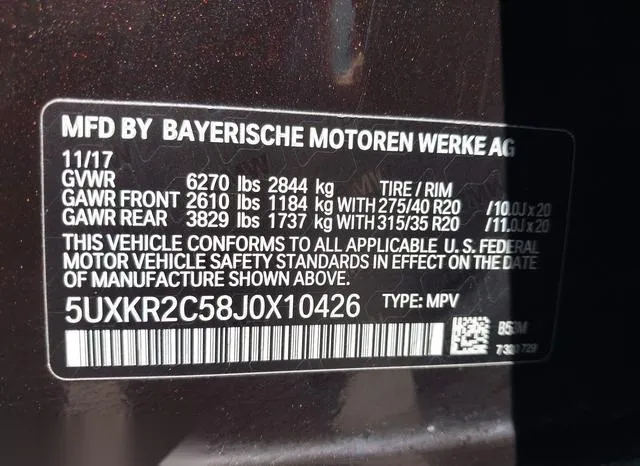 5UXKR2C58J0X10426 2018 2018 BMW X5- Sdrive35I 9