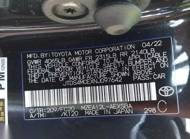 JTDS4MCEXNJ097642 2022 2022 Toyota Corolla- SE 9