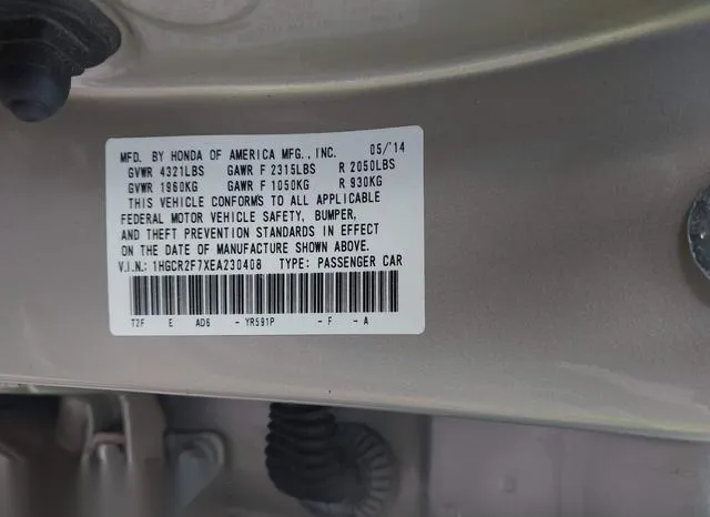 1HGCR2F7XEA230408 2014 2014 Honda Accord- EX 9