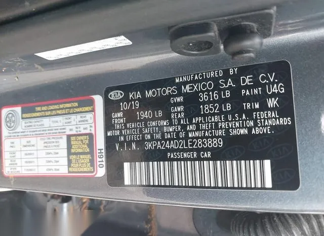 3KPA24AD2LE283889 2020 2020 KIA Rio- S 9