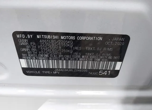 JA4AD3A36LZ046395 2020 2020 Mitsubishi Outlander- SE 2-4 9