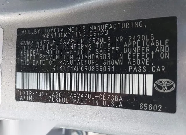 4T1T11AK6RU856081 2024 2024 Toyota Camry- SE 9