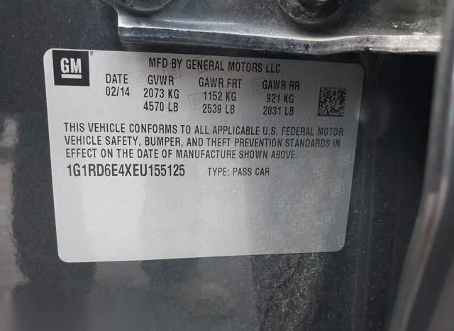 1G1RD6E4XEU155125 2014 2014 Chevrolet Volt 9