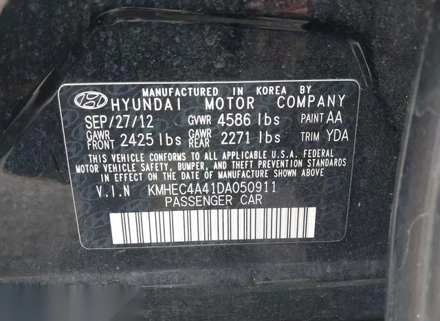 KMHEC4A41DA050911 2013 2013 Hyundai Sonata- Hybrid Limited 9