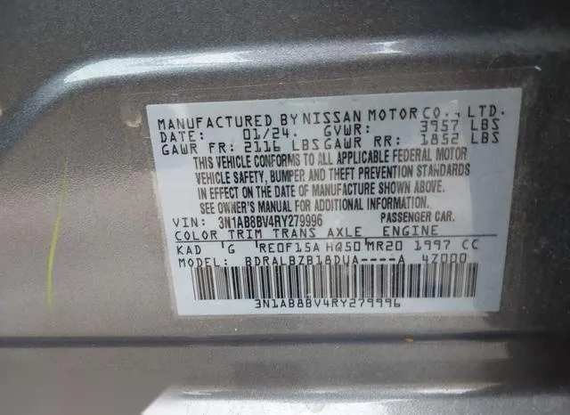 3N1AB8BV4RY279996 2024 2024 Nissan Sentra- S Xtronic Cvt 9