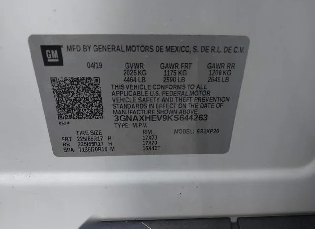 3GNAXHEV9KS644263 2019 2019 Chevrolet Equinox- LS 9