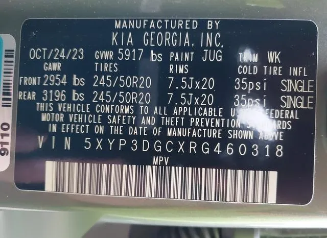 5XYP3DGCXRG460318 2024 2024 KIA Telluride- Ex X-Line 9