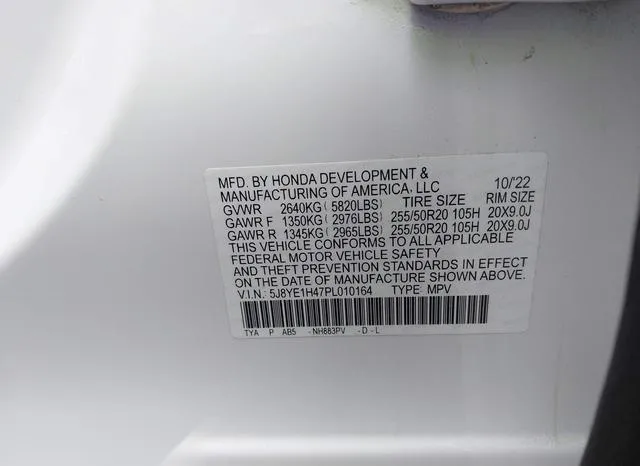 5J8YE1H47PL010164 2023 2023 Acura MDX- Technology Package 9