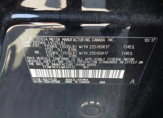 2T3WFREV3JW420432 2018 2018 Toyota RAV4- Xle 9