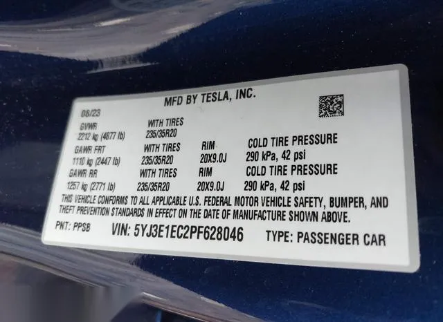 5YJ3E1EC2PF628046 2023 2023 Tesla Model 3- Performance Dual 9