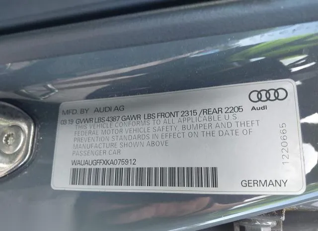 WAUAUGFFXKA075912 2019 2019 Audi A3- 40 Premium/40 Titanium 9