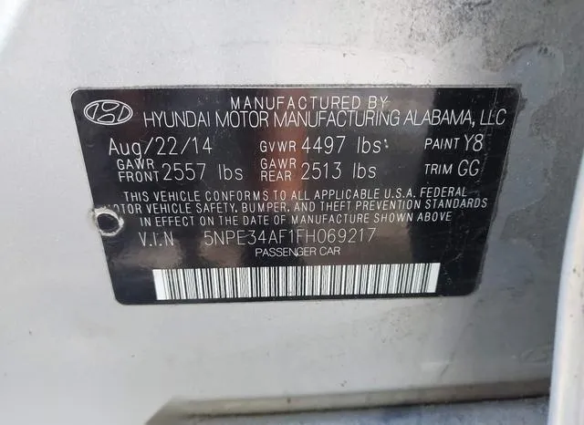 5NPE34AF1FH069217 2015 2015 Hyundai Sonata- Limited 9