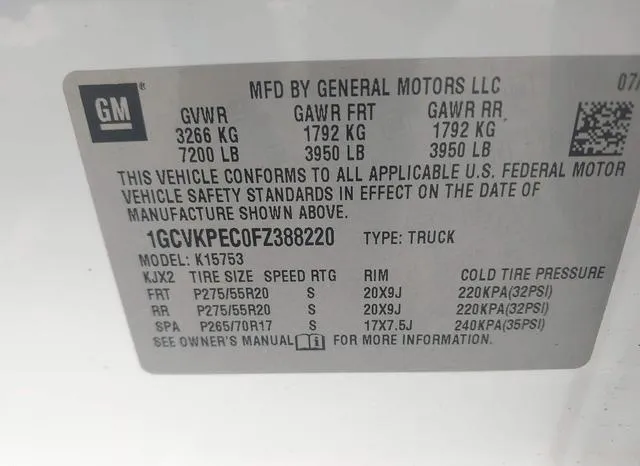 1GCVKPEC0FZ388220 2015 2015 Chevrolet Silverado 1500- LS 9